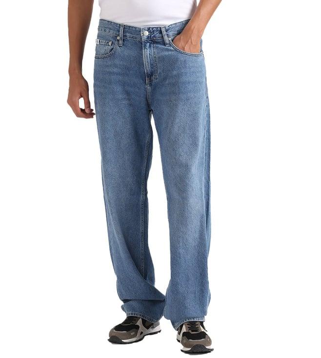 calvin klein blue straight fit jeans