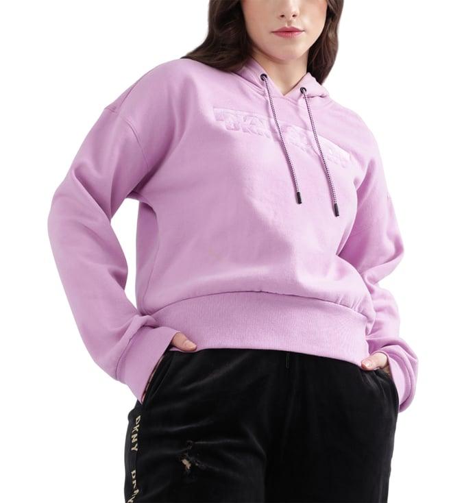 dkny purple fashion logo regular fit hoodie