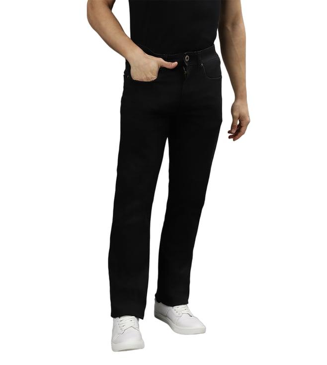 iconic slim fit black clean mid rise jeans