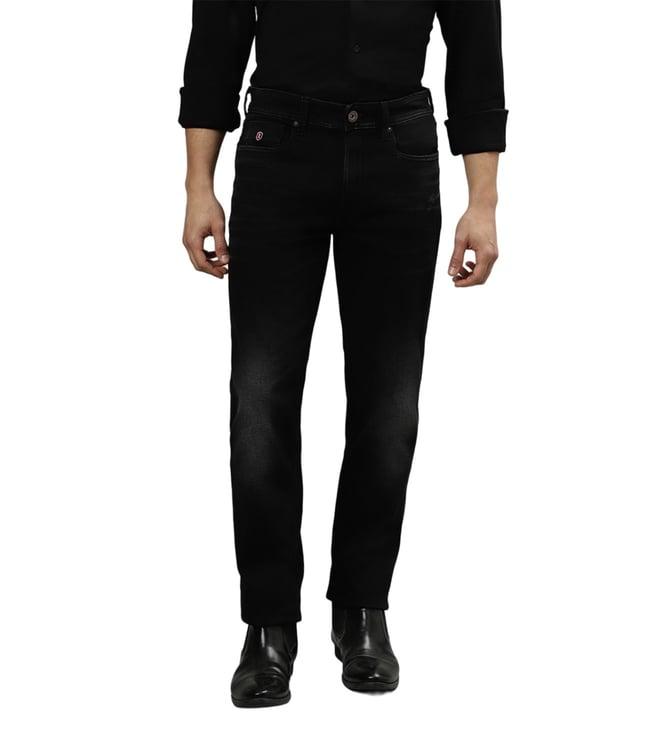 iconic slim fit black lightly washed mid rise jeans