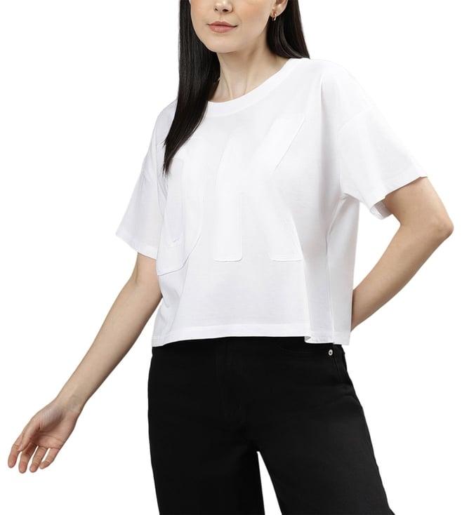 dkny white fashion regular fit top