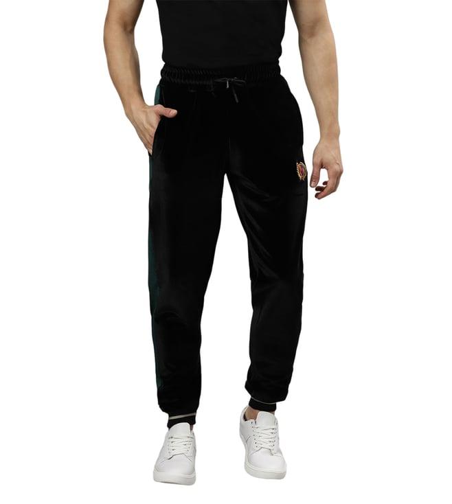 iconic black regular fit trackpants