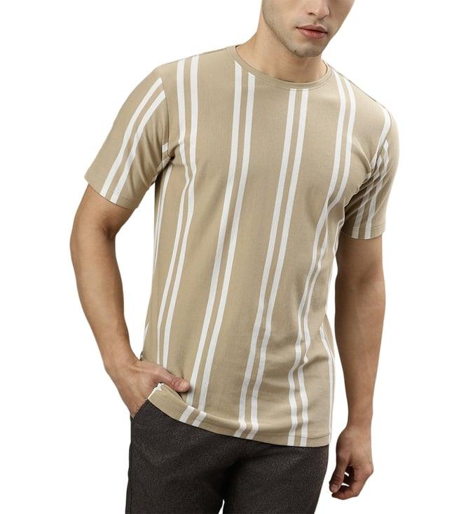 lindbergh beige fashion striped regular fit t-shirt