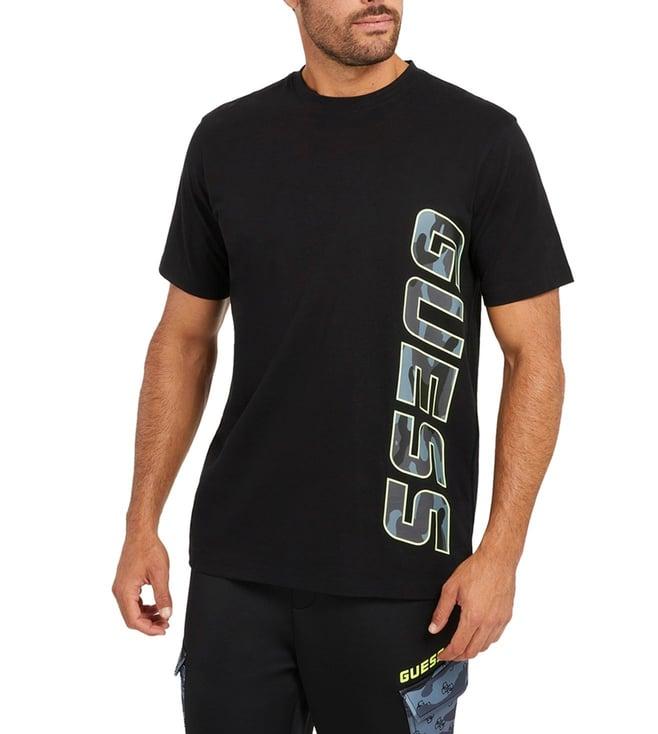 guess jet black logo derych regular fit t-shirt