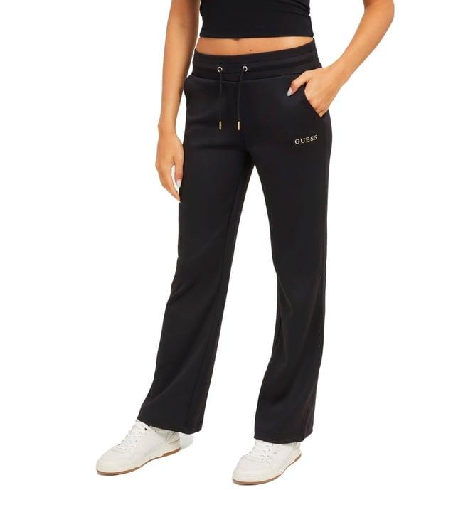 guess jet black briana straight fit trackpants