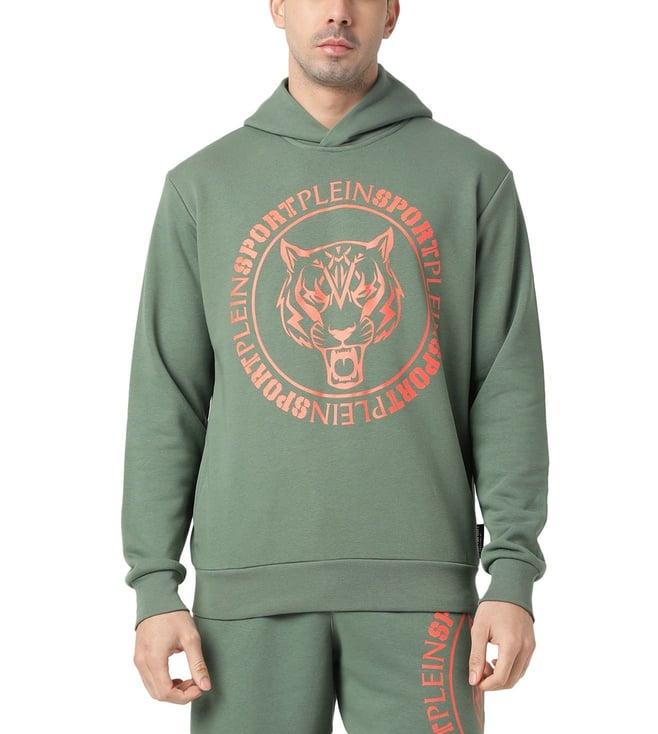 plein sport military tiger logo regular fit hoodie