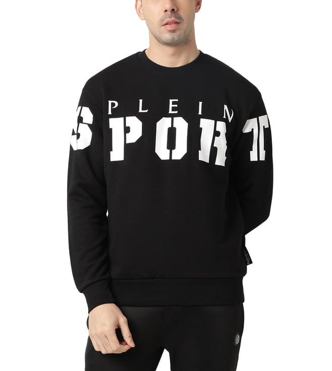 plein sport black & white logo regular fit sweatshirt