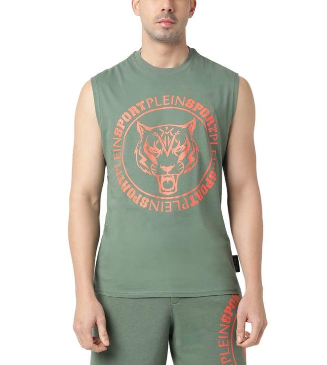 plein sport military college logo regular fit tank top