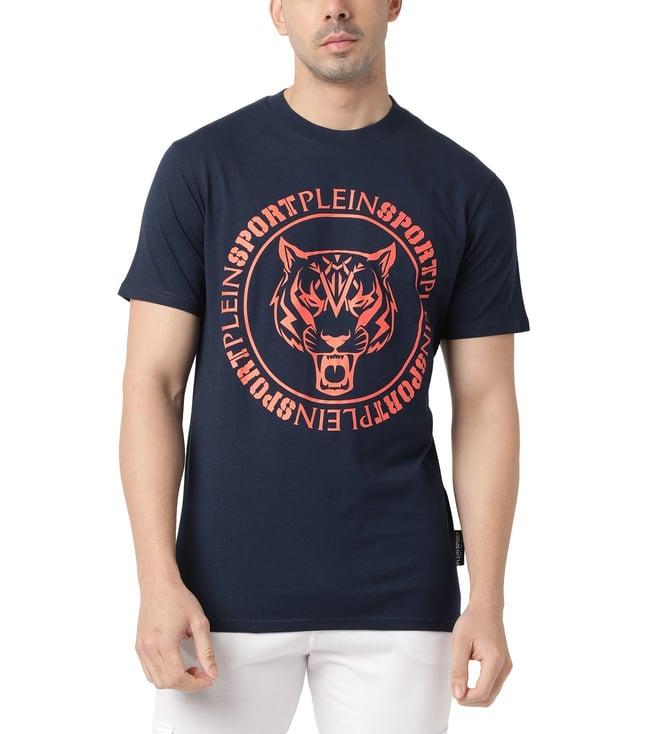 plein sport dark blue tiger logo regular fit t-shirt