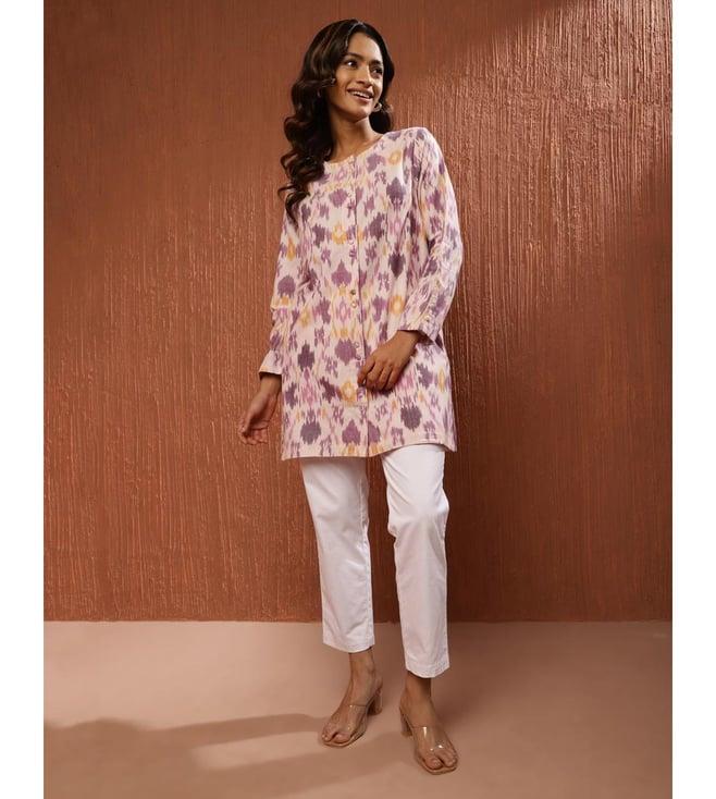 fabindia white cotton woven tunic