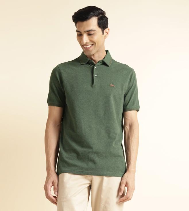 andamen olive men's contrast tipping polo - regular fit