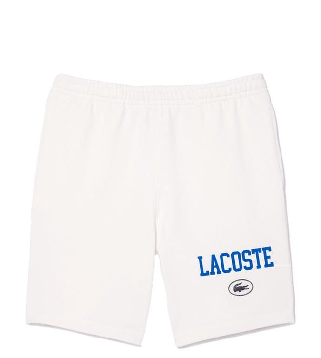 lacoste white logo regular fit shorts