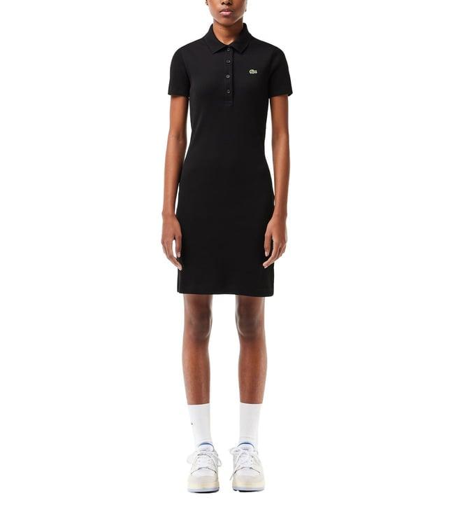 lacoste black slim fit dresses