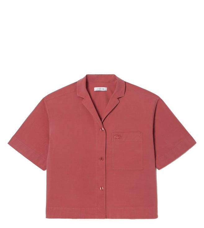 lacoste red oversize fit shirt