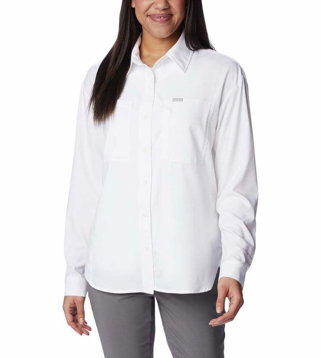 columbia womens white silver ridge utility ls shirt