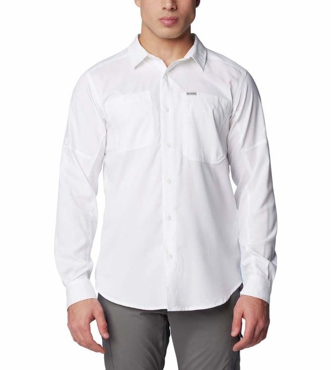 columbia mens white silver ridge utility lite long sleeve shirt