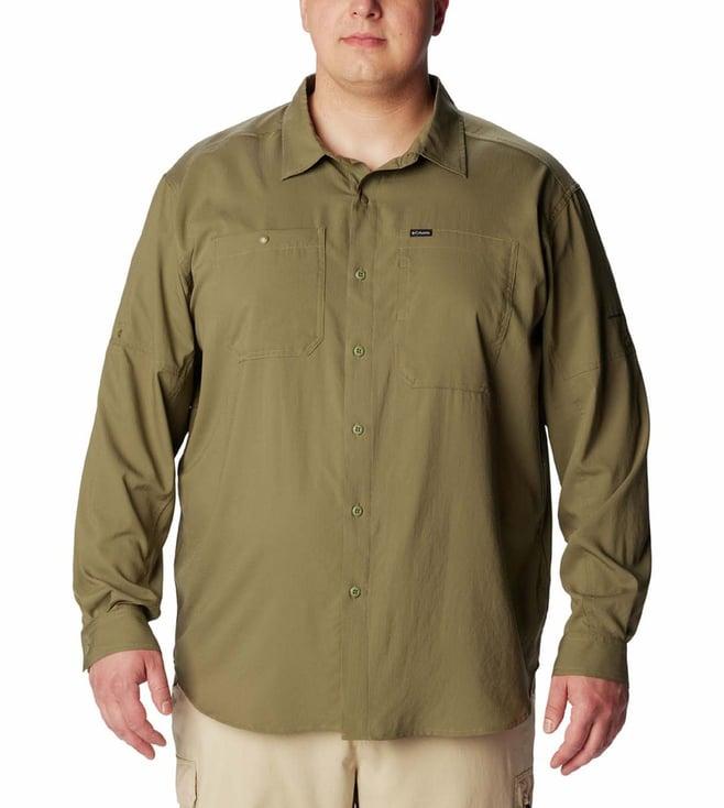 columbia mens green silver ridge utility lite long sleeve shirt