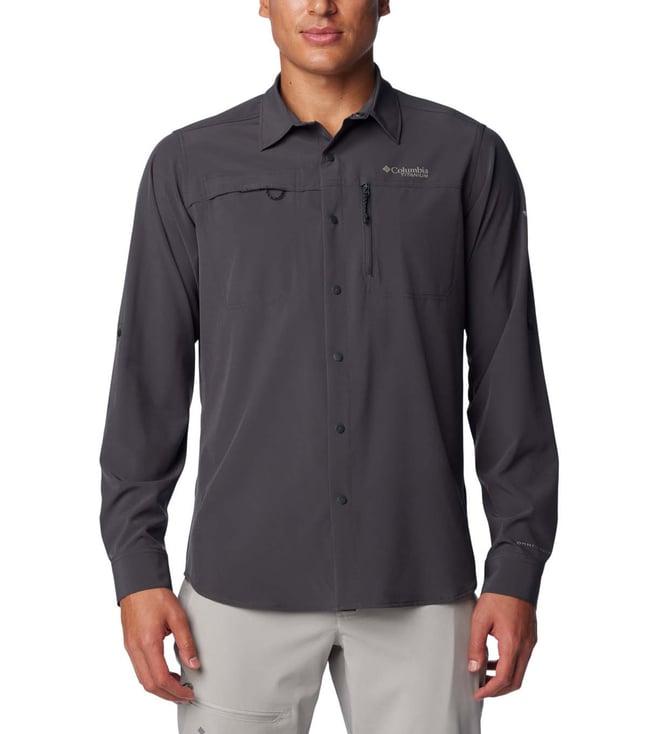 columbia mens black summit valley woven ls shirt