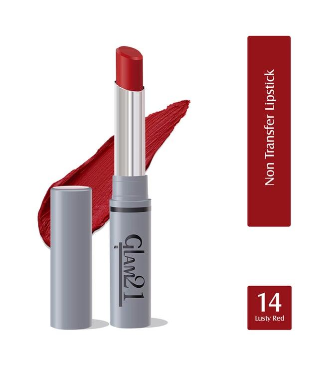 glam21 non transfer lipstick 14 lusty red - 2.8 gm