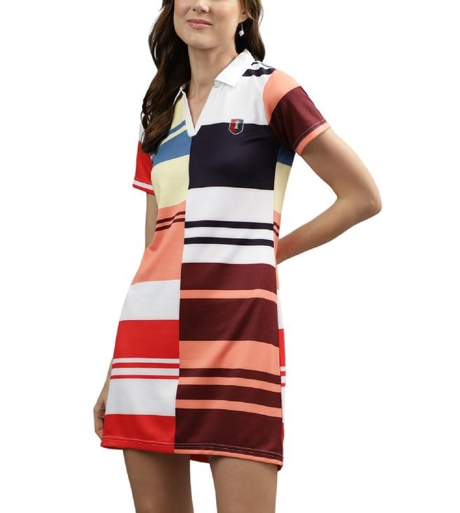 iconic multicolorcolor colourblocked regular fit t-shirt dress