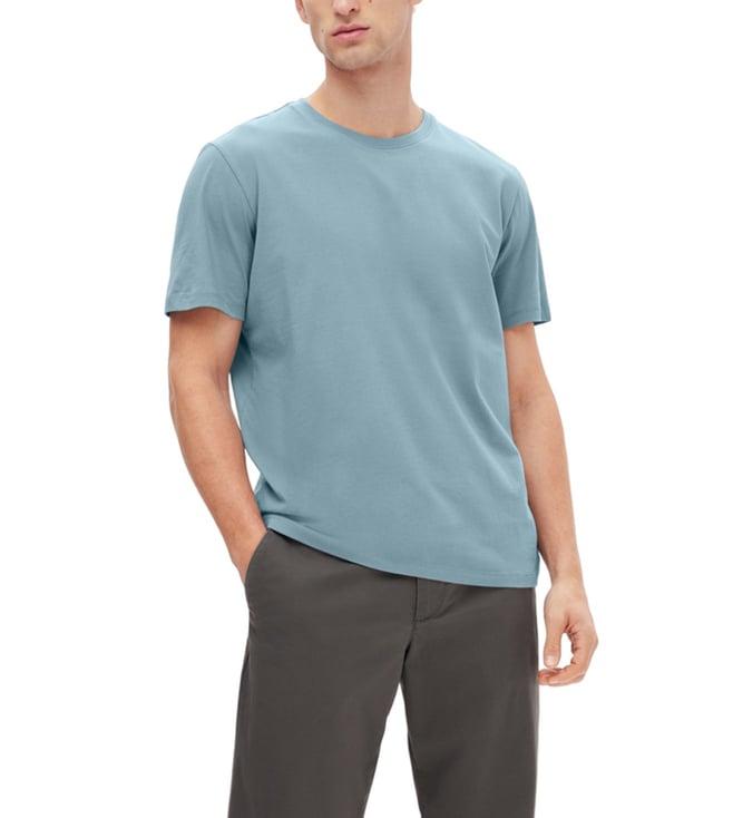 selected homme blue shadow fashion slim fit t-shirt