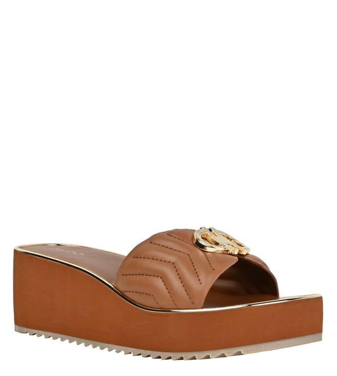 aldo women's oneryan220 cognac slide wedges