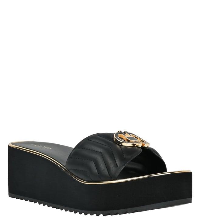 aldo women's oneryan001 black slide wedges