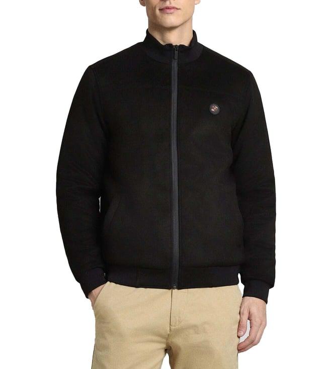 simon carter london black regular fit bomber jacket