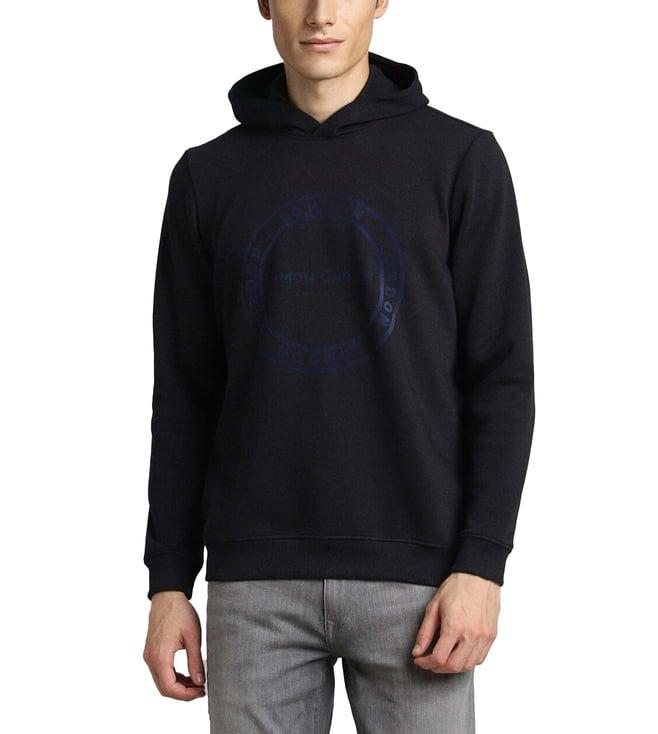 simon carter london black printed regular fit hoodie