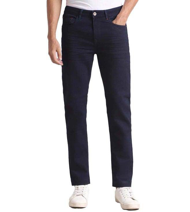 simon carter london slim fit navy lightly washed mid rise jeans