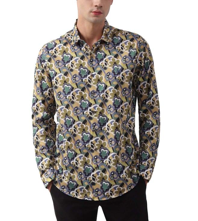 simon carter london multicolor printed slim fit shirt