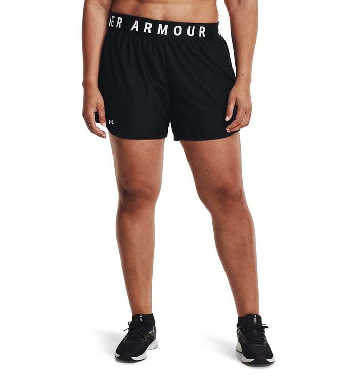 under armour black logo print sports shorts