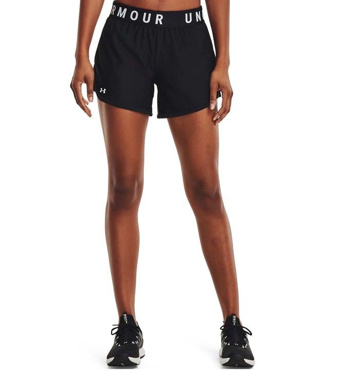 under armour black logo print sports shorts