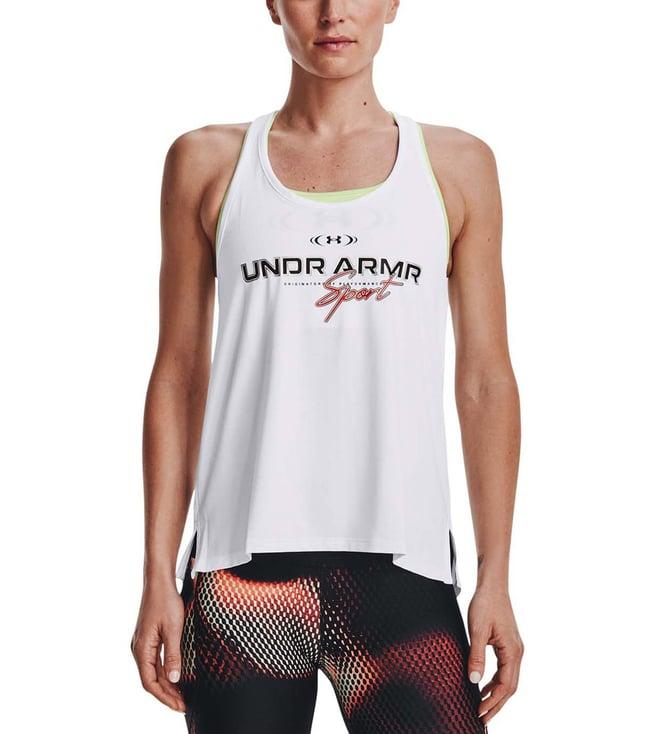 under armour white graphic print tank top