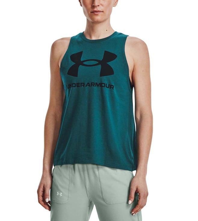 under armour green logo print tank top