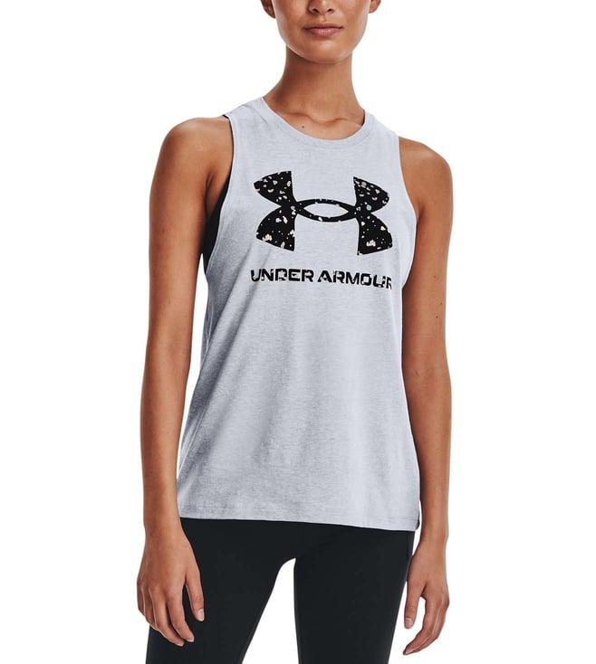 under armour grey logo print tank top