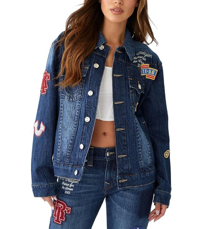 true religion blue fashion regular fit denim jacket