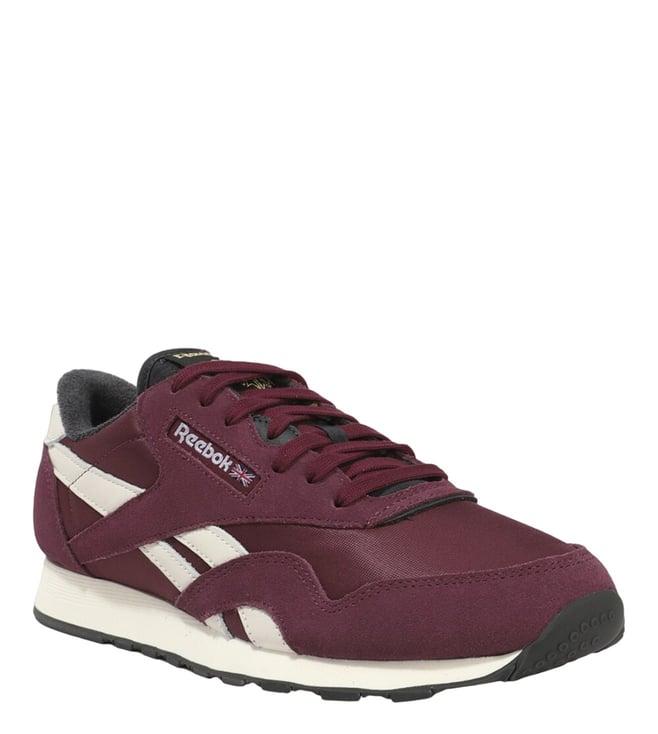 reebok men's classic nylon maroon sneakers