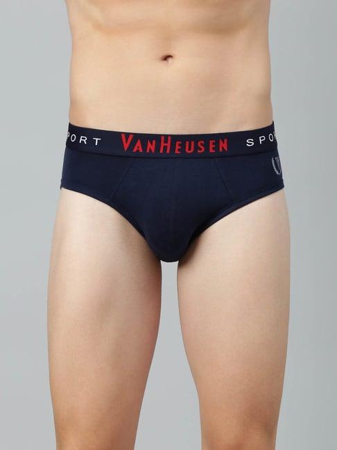 van heusen sport regular fit plush back elasticized waistband ultra soft solid briefs - dark navy