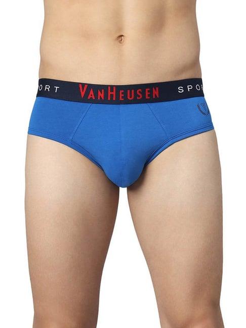 van heusen sport regular fit plush back elasticized waistband ultra soft briefs - nautical blue