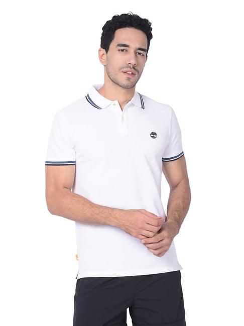 timberland white regular fit polo t-shirt