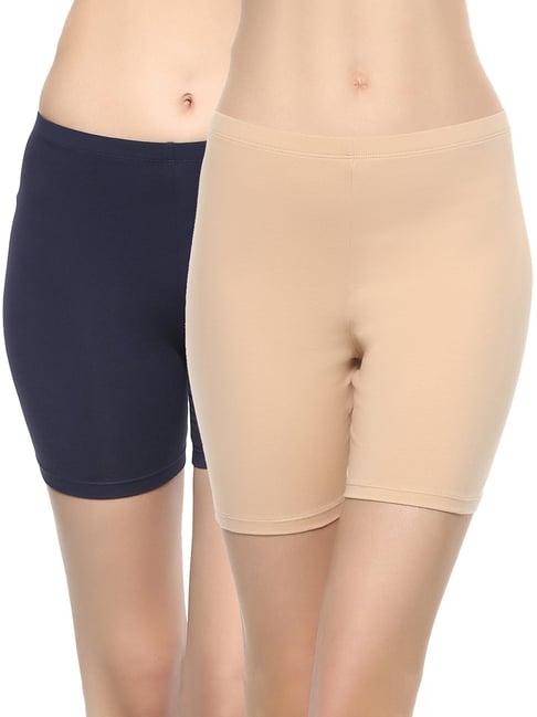 soie navy & nude cycling shorts - pack of 2