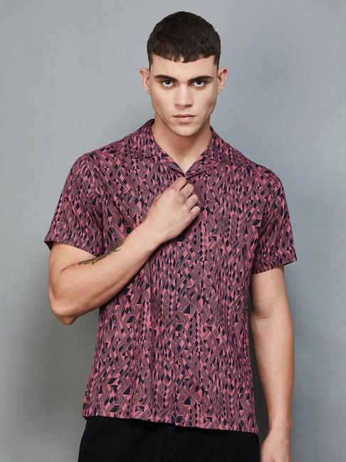 forca by lifestyle multicolored regular fit printed shirt