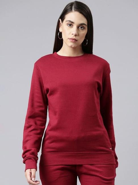 twin birds maroon cotton sweatshirt