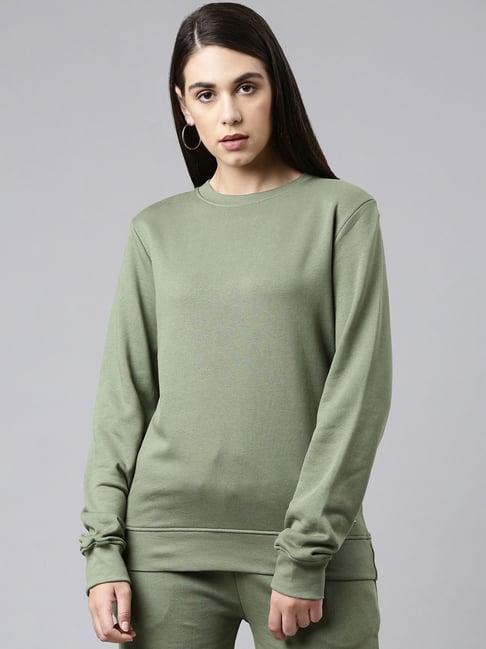 twin birds green cotton sweatshirt