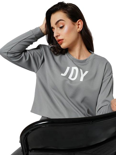 only grey graphic print sweatshirt