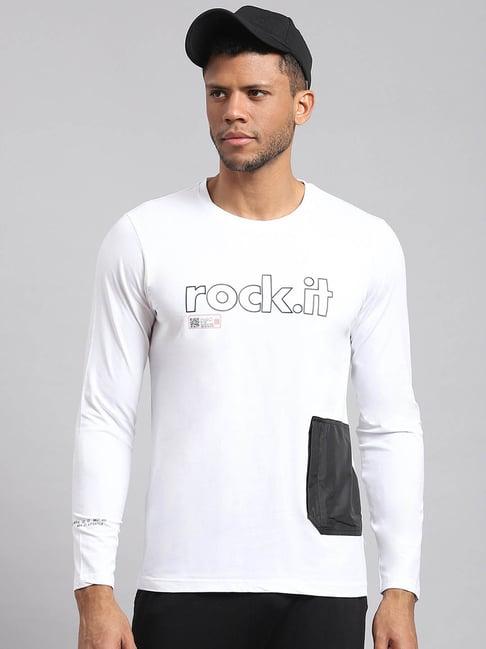 rock.it white regular fit printed t-shirt