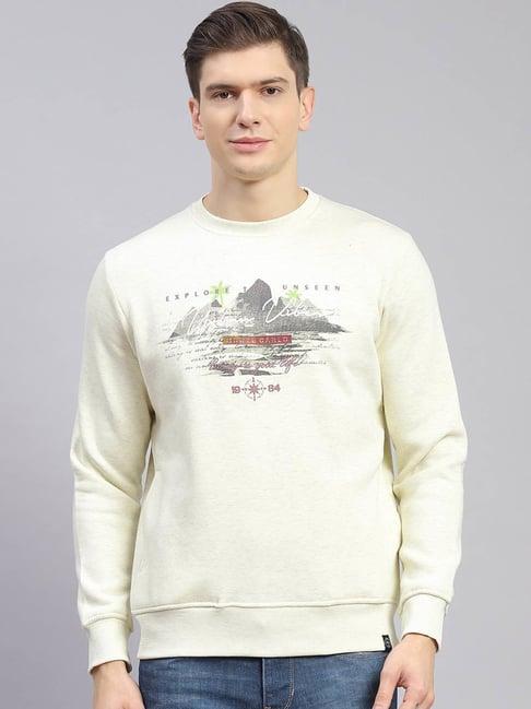 monte carlo light lemon regular fit printed sweatshirt