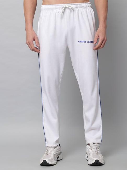 griffel white regular fit logo print trackpants