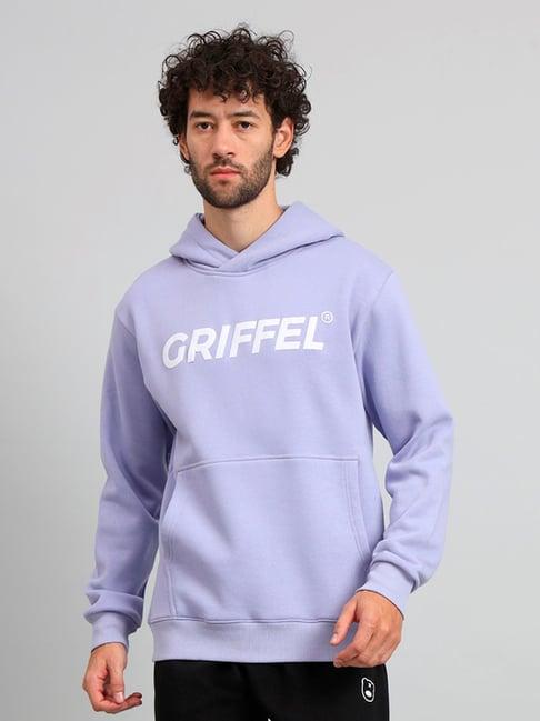 griffel mauve regular fit logo print hooded sweatshirt